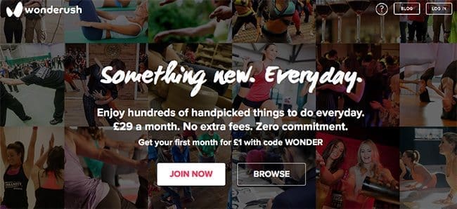 Wonderush lifestyle subscription