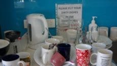 dirty office kitchen