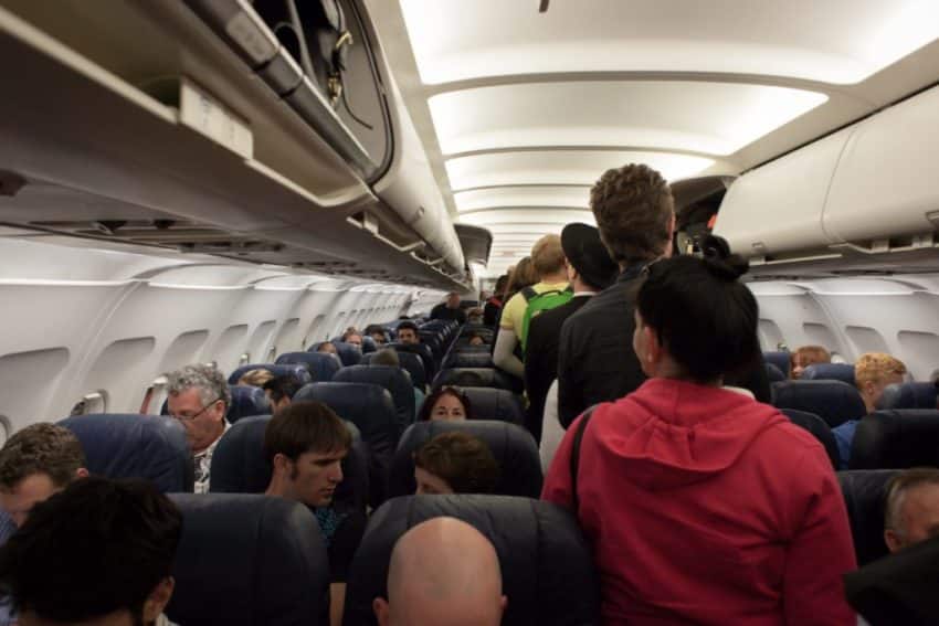 Boarding plane