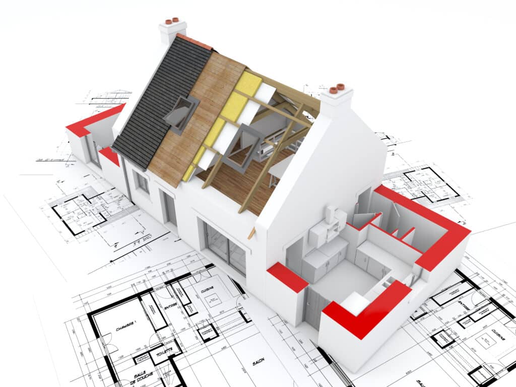 3d,Rendering,Of,A,House,Under,Construction,On,Top,Of