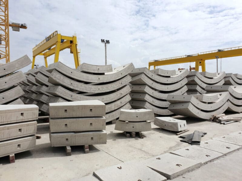 Precast,Concrete,Plant,With,Blue,Sky,In,The,Construction,Site,