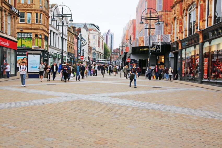 Caution around the new Omicron variant is prompting more people to stay working from home, resulting in footfall to city centres declining again, according to data.