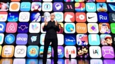 Apple briefly broke through a $5 trillion stock market valuation on Tuesday, joining Nvidia as one of only two public companies in history to reach the threshold, as big technology stocks recovered from a sell-off over fears about overspending on artificial intelligence and growing competition from China.